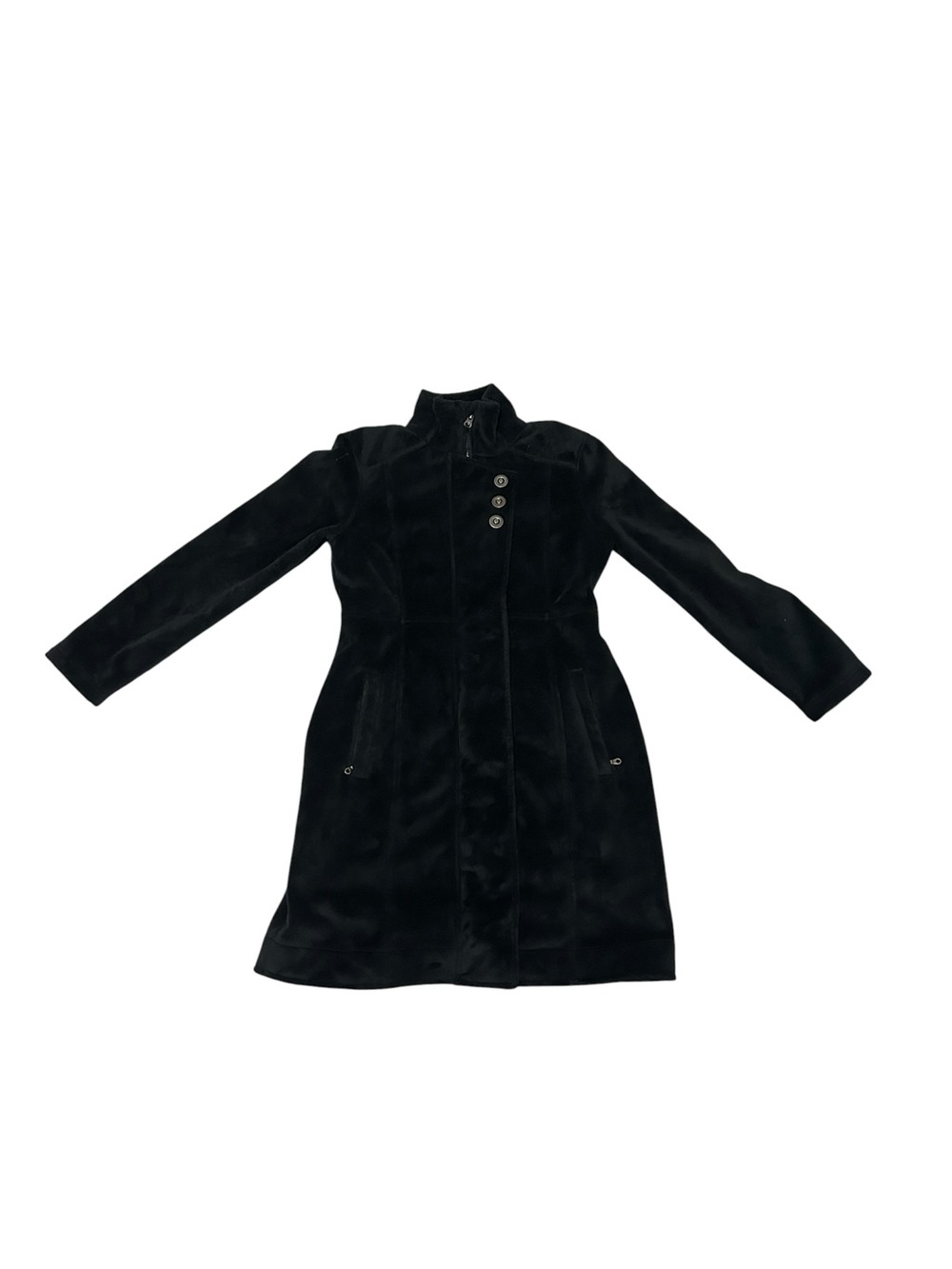 ATHLETA Minka Plush Fleece High Collar Neck Zip Longline Jacket Coat - Picture 2 of 5